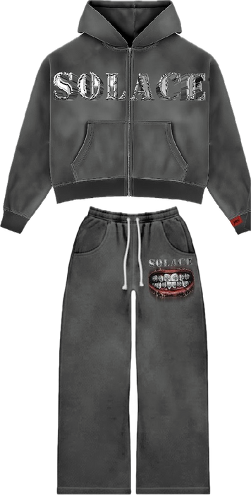 Grey Solace Zip-up Set
