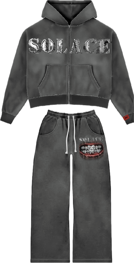Grey Solace Zip-up Set