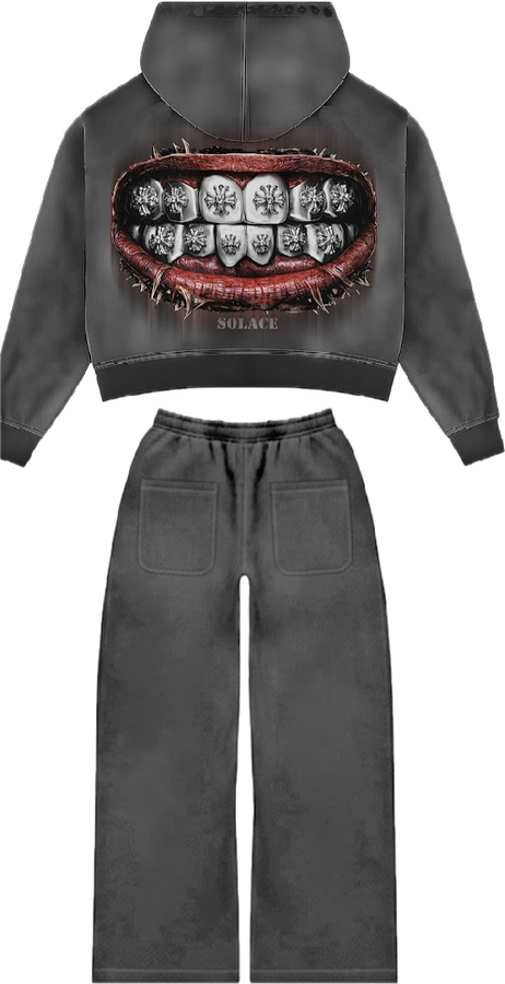 Grey Solace Zip-up Set back